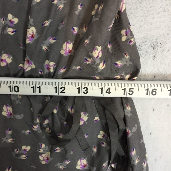 American Eagle Floral Mini Dress Small Grey Raw Edges - Picture 10 of 13